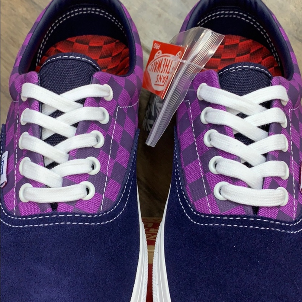 VANS ERA PRO BAKER KADER/Purple Checkerboard Men’s - Picture 6 of 16